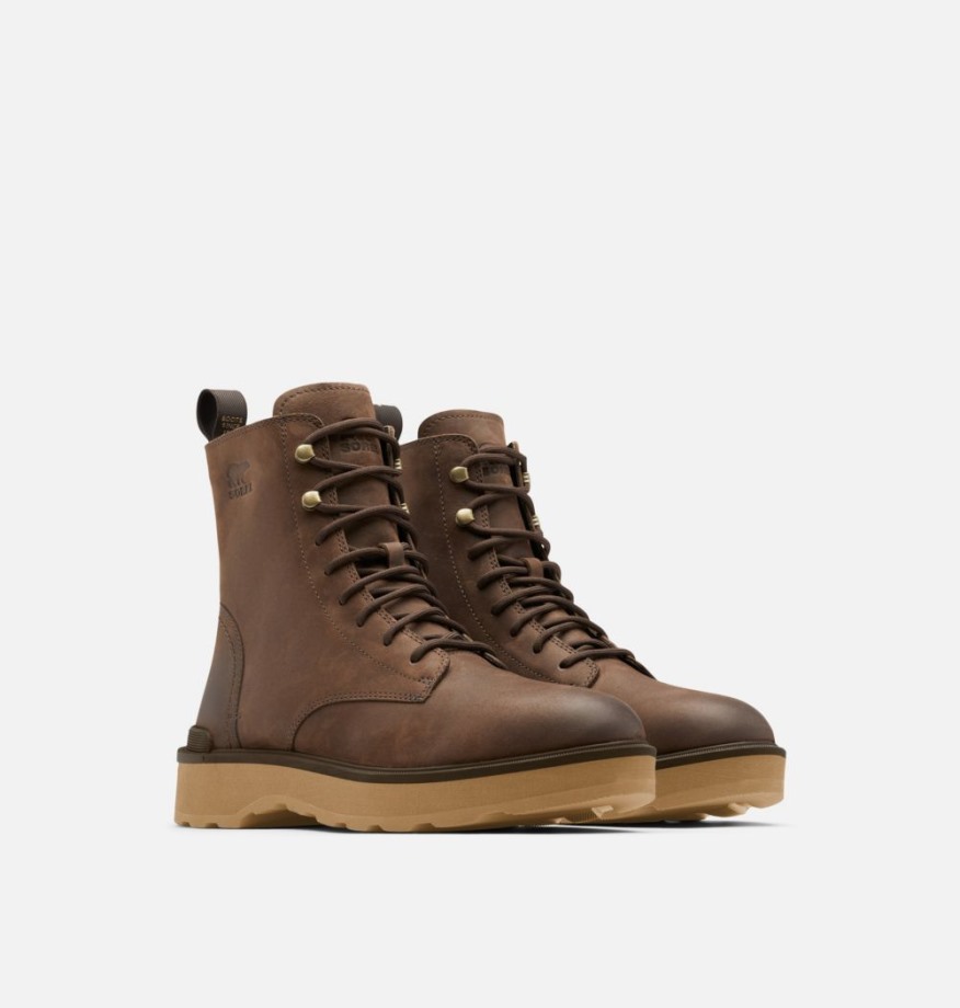 Sorel Belgique Botte à Lacets Hi-line En Velours Tombé Beige Pour Hommes
