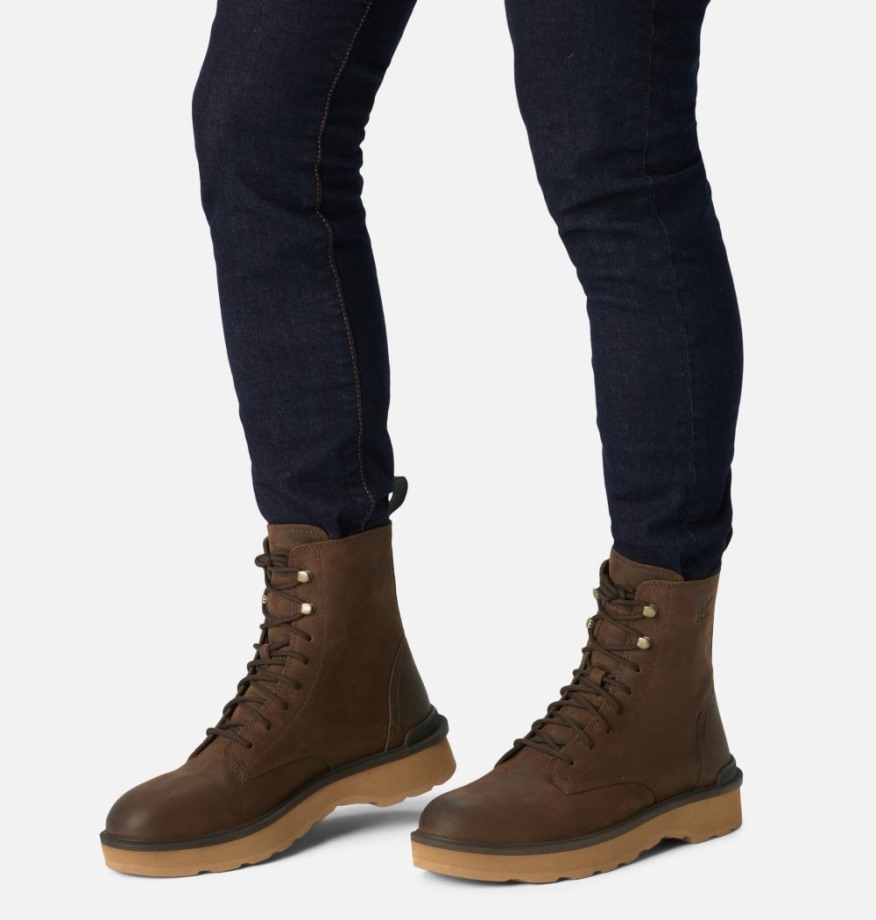 Sorel Belgique Botte à Lacets Hi-line En Velours Tombé Beige Pour Hommes