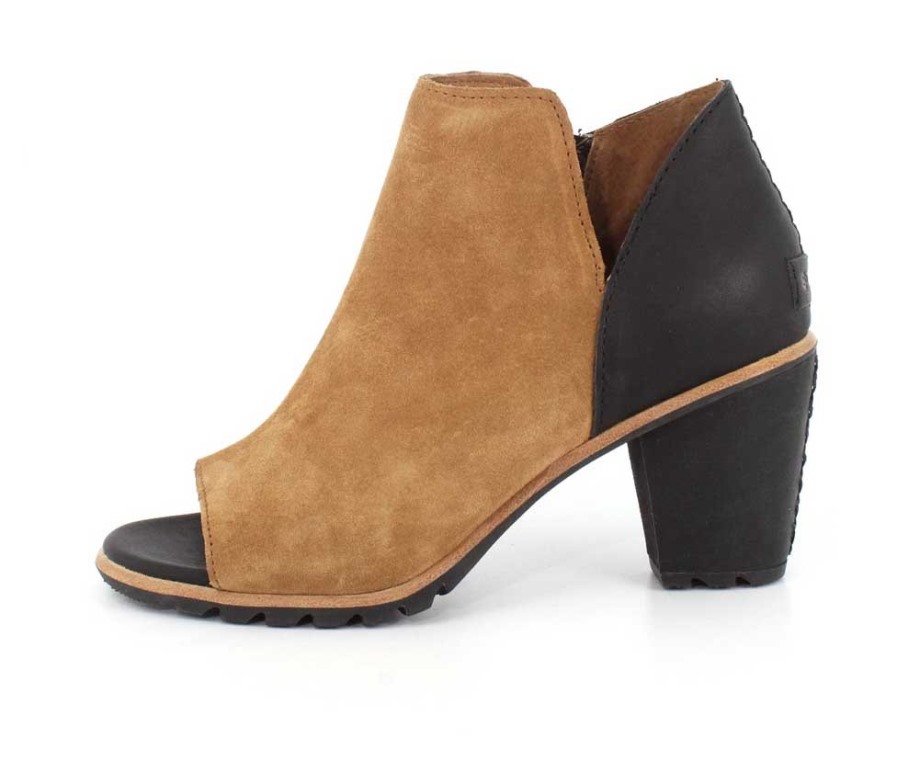 Marron Camel Sorel Belgique Botte Nadia Cuir Talon Haut