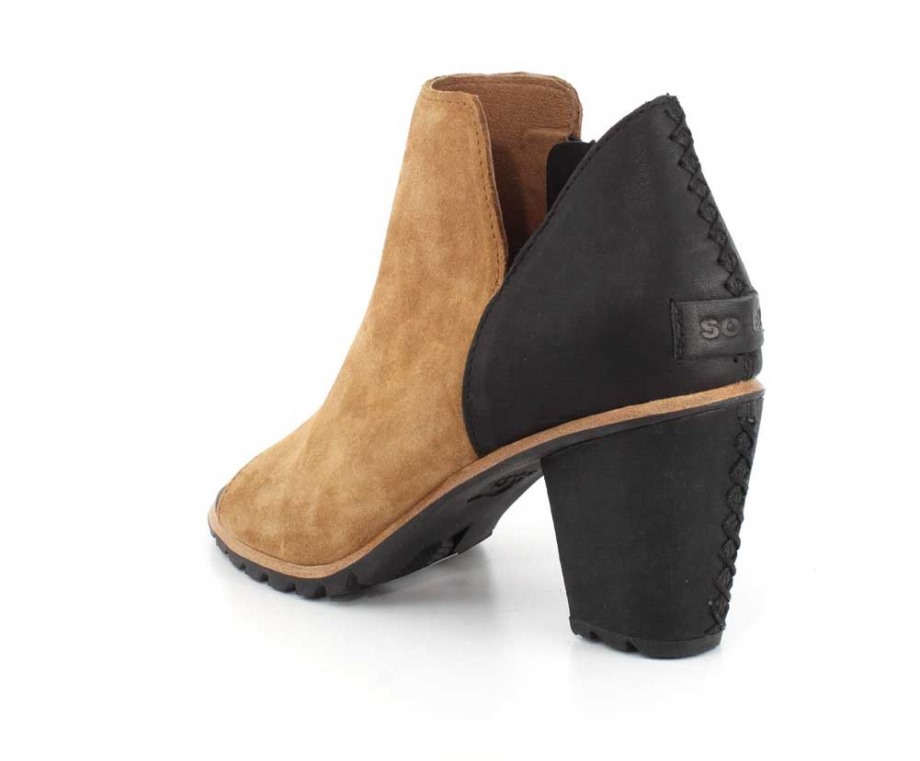 Marron Camel Sorel Belgique Botte Nadia Cuir Talon Haut