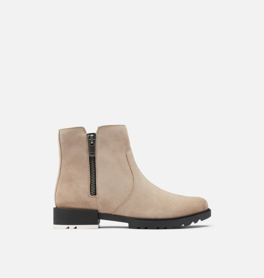 Omega Taupe-noir Sorel Belgique Emelie Ii Zip Bootie Femme