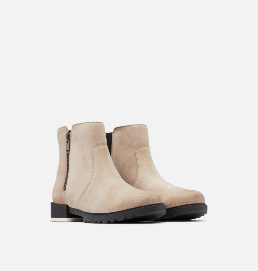 Omega Taupe-noir Sorel Belgique Emelie Ii Zip Bootie Femme