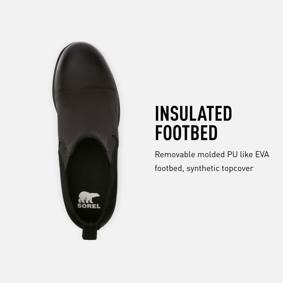 Sorel Belgique Evie Pull-on Boot Light Rain Waterproof Sur Noir