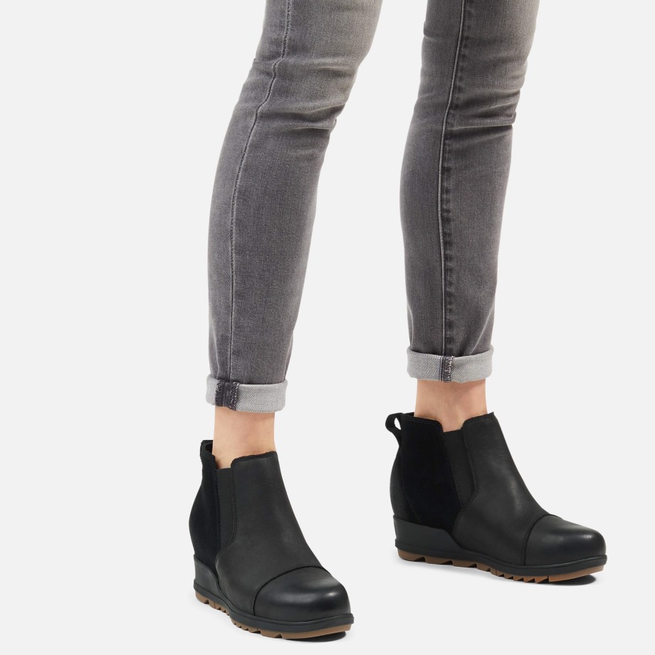 Sorel Belgique Evie Pull-on Boot Light Rain Waterproof Sur Noir