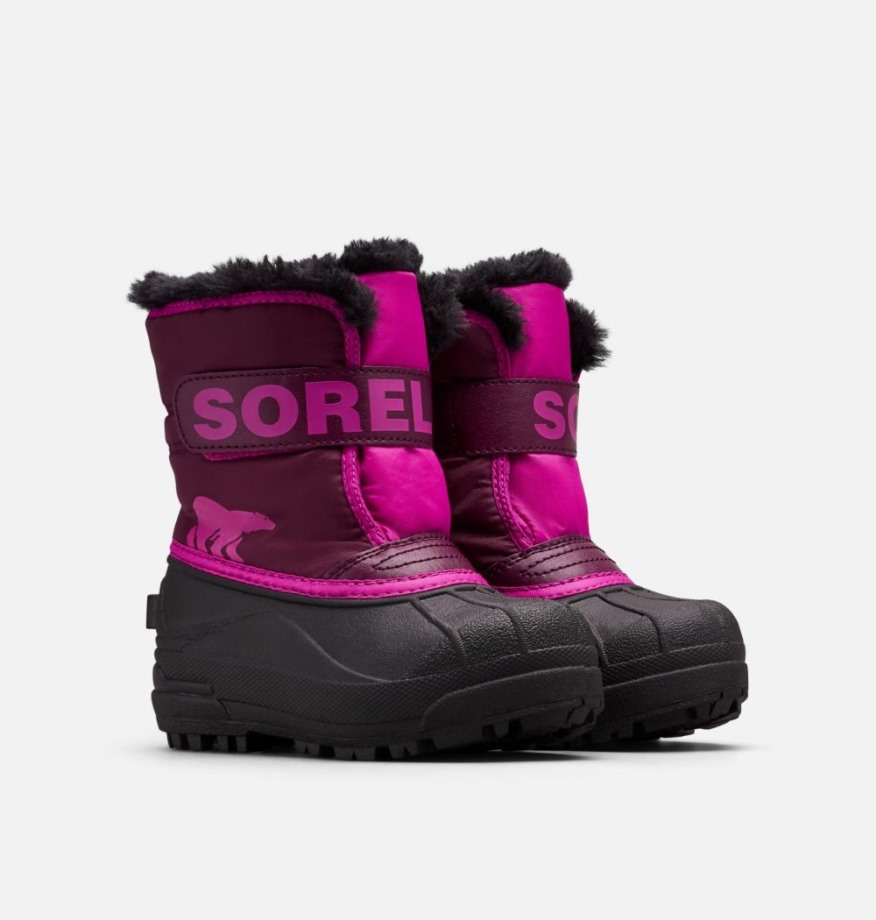 Sorel Belgique Bottes Commandant De Neige Pour Enfants Violet Dahlia-groovy Rose