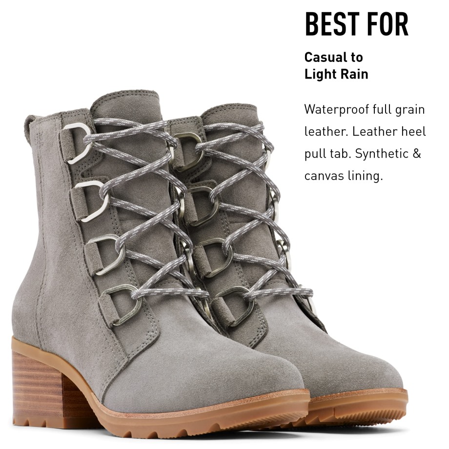 Quarry/black Sorel Belgique Bottillon Cate Dentelle Femme