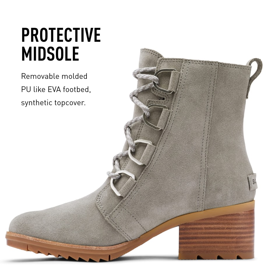 Quarry/black Sorel Belgique Bottillon Cate Dentelle Femme