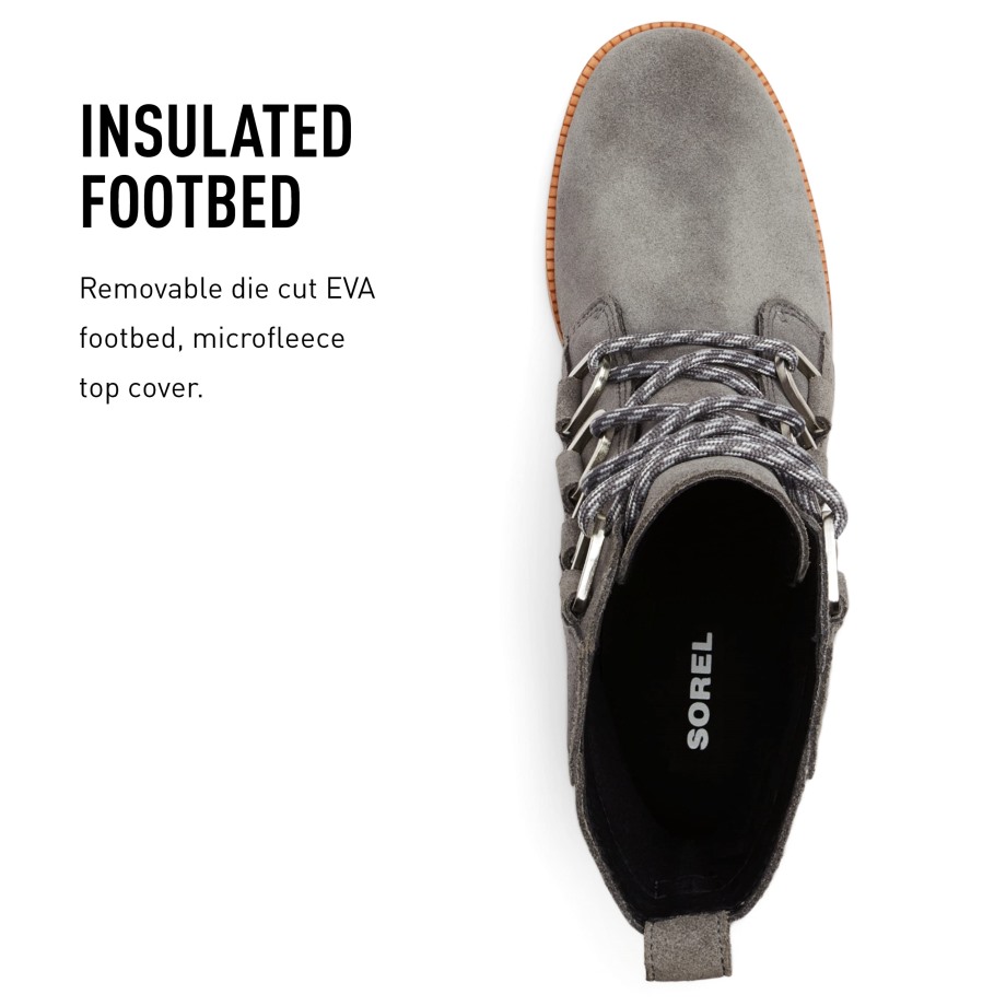 Quarry/black Sorel Belgique Bottillon Cate Dentelle Femme