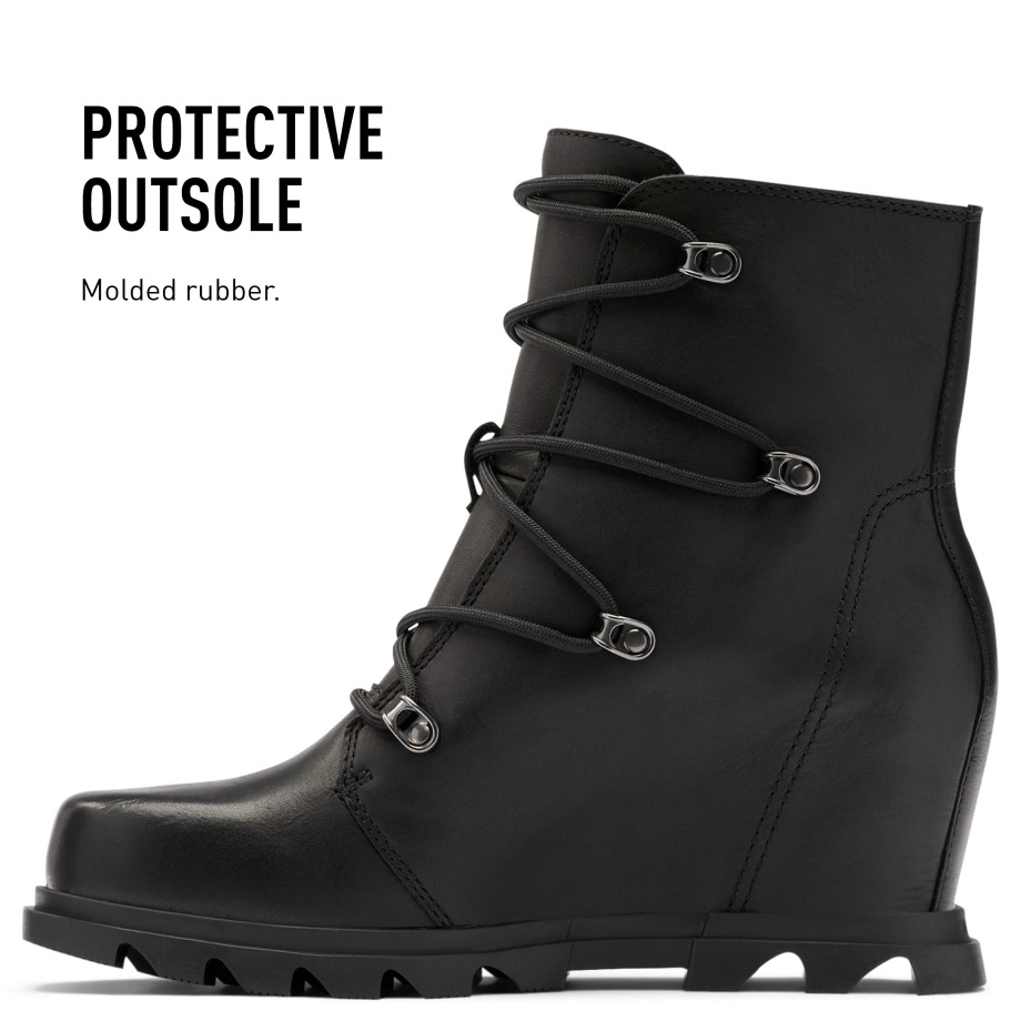Sorel Belgique Femme Joan Of Arctic Wedge Iii Lace Boot Quarry-black