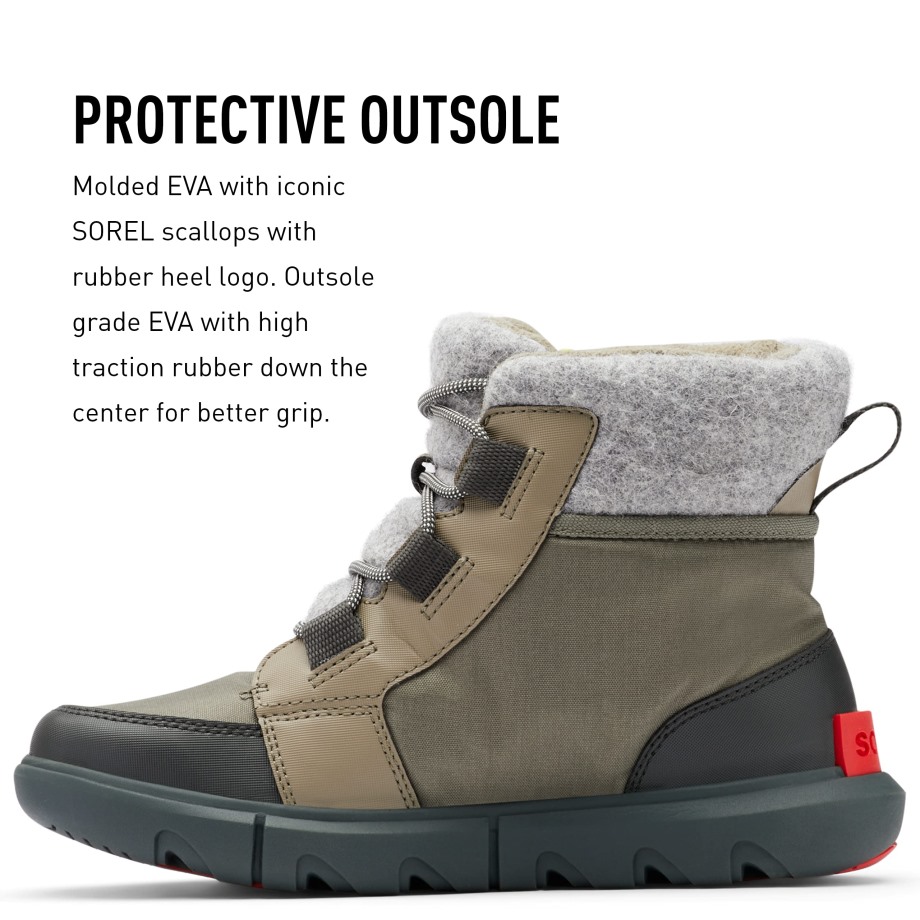 Sage Dark Stone Sorel Belgique Femmes Hiver Sorel Bottes Explorer Ii Carnaval Feutre Wp