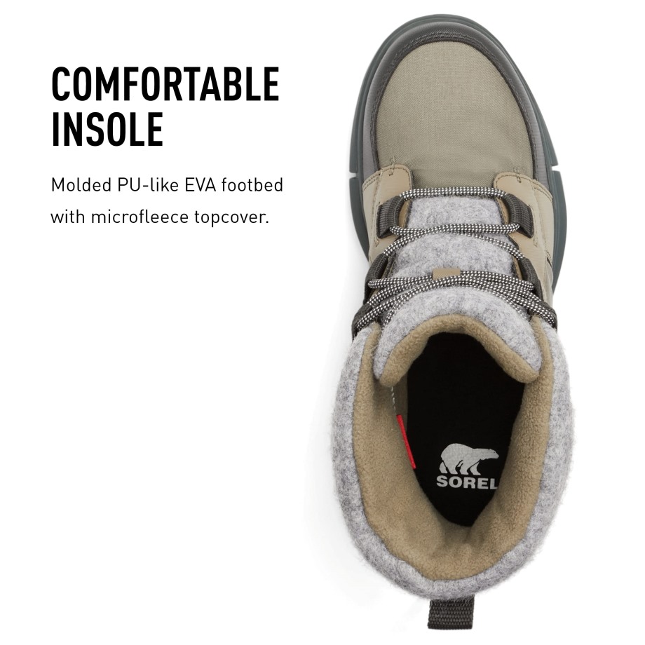 Sage Dark Stone Sorel Belgique Femmes Hiver Sorel Bottes Explorer Ii Carnaval Feutre Wp