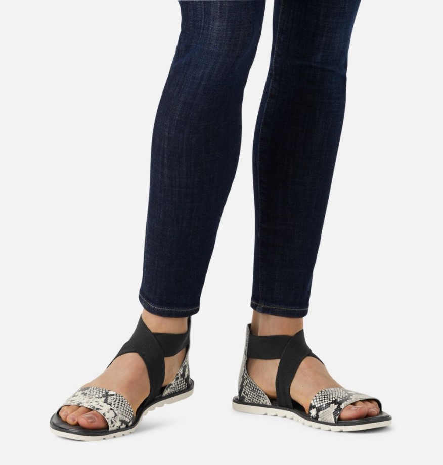 Sandale Plate Ella Ii Femme Sorel Belgique Serpent-noir