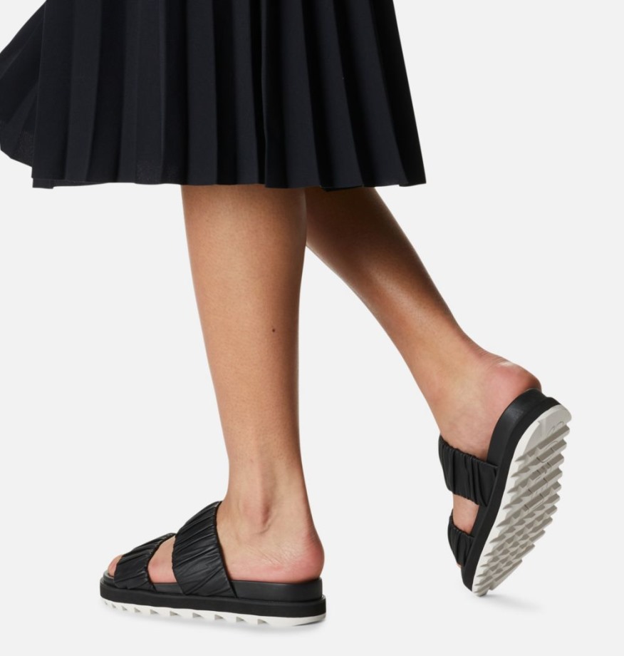 Sorel Belgique Sandale à Deux Lanières Roaming Noir-craie Pour Femmes