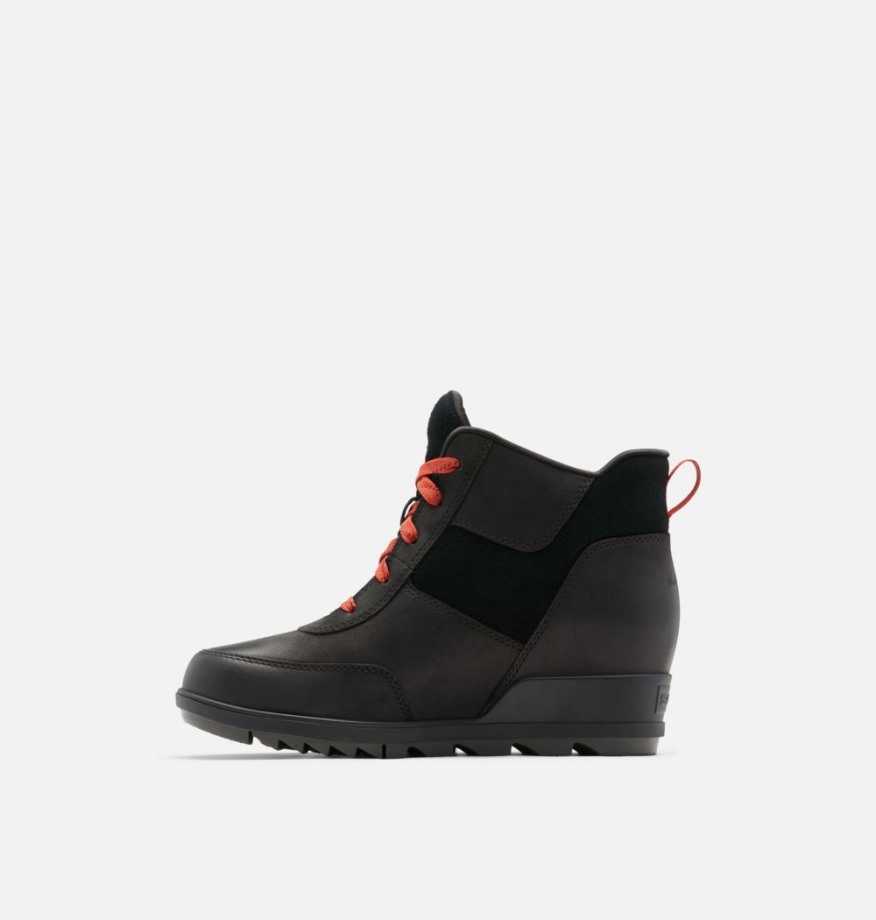 Sorel Belgique Black-jet Evie Sport Bottillons à Lacets Pour Femmes