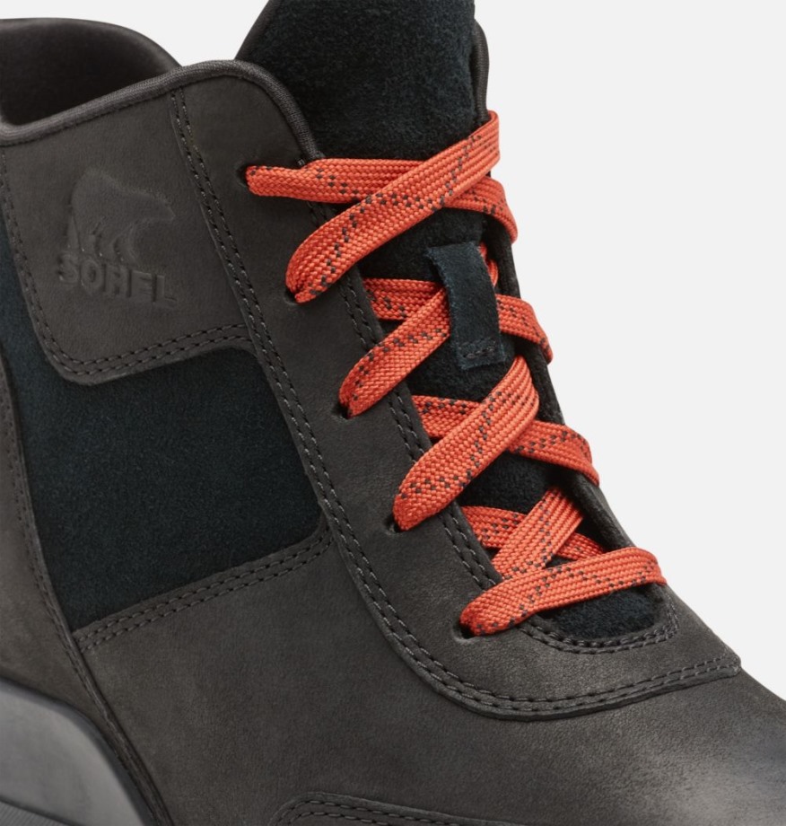 Sorel Belgique Black-jet Evie Sport Bottillons à Lacets Pour Femmes