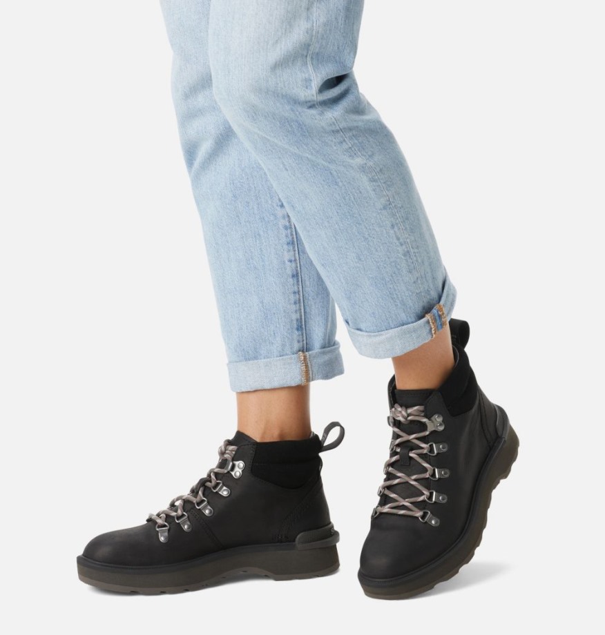 Sorel Belgique Bottillon Hi-line Randonneur Femme Noir-jet