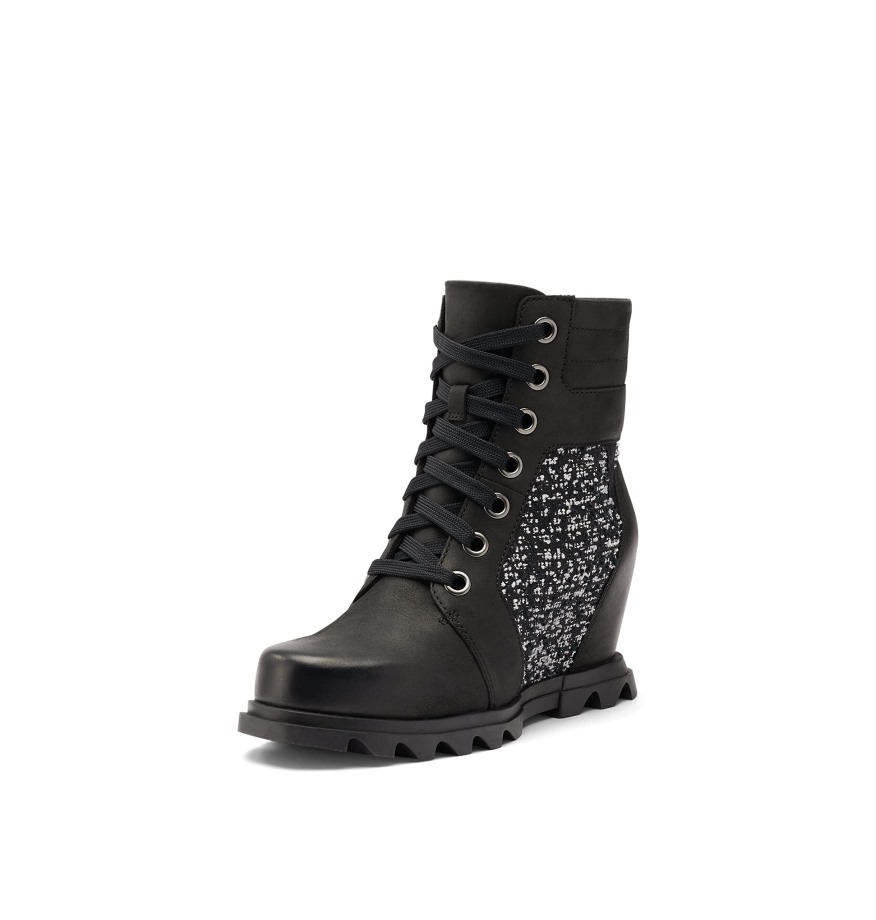 Sorel Belgique Black Sea Salt Femmes De Joan Of Arctic Wedge Iii Lexie Boot Imperméable En Cuir Wedge Sorel Bottes