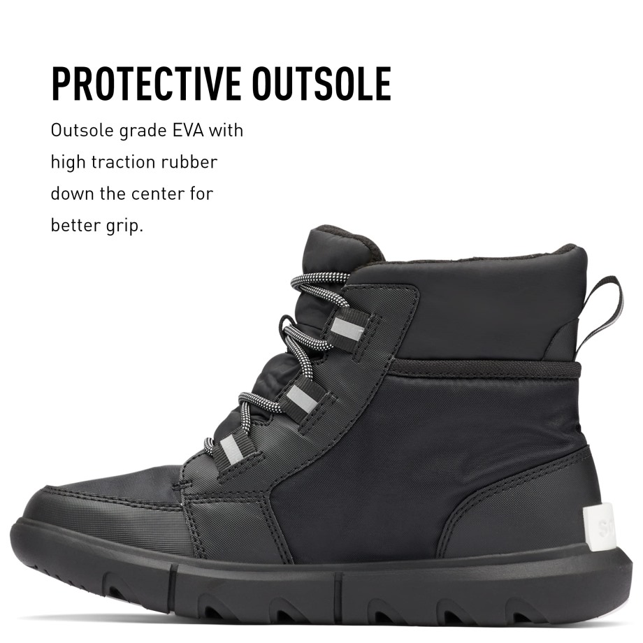 Sorel Belgique Noir Femme Hiver Sorel Bottes Explorer Ii Carnaval Sport Wp