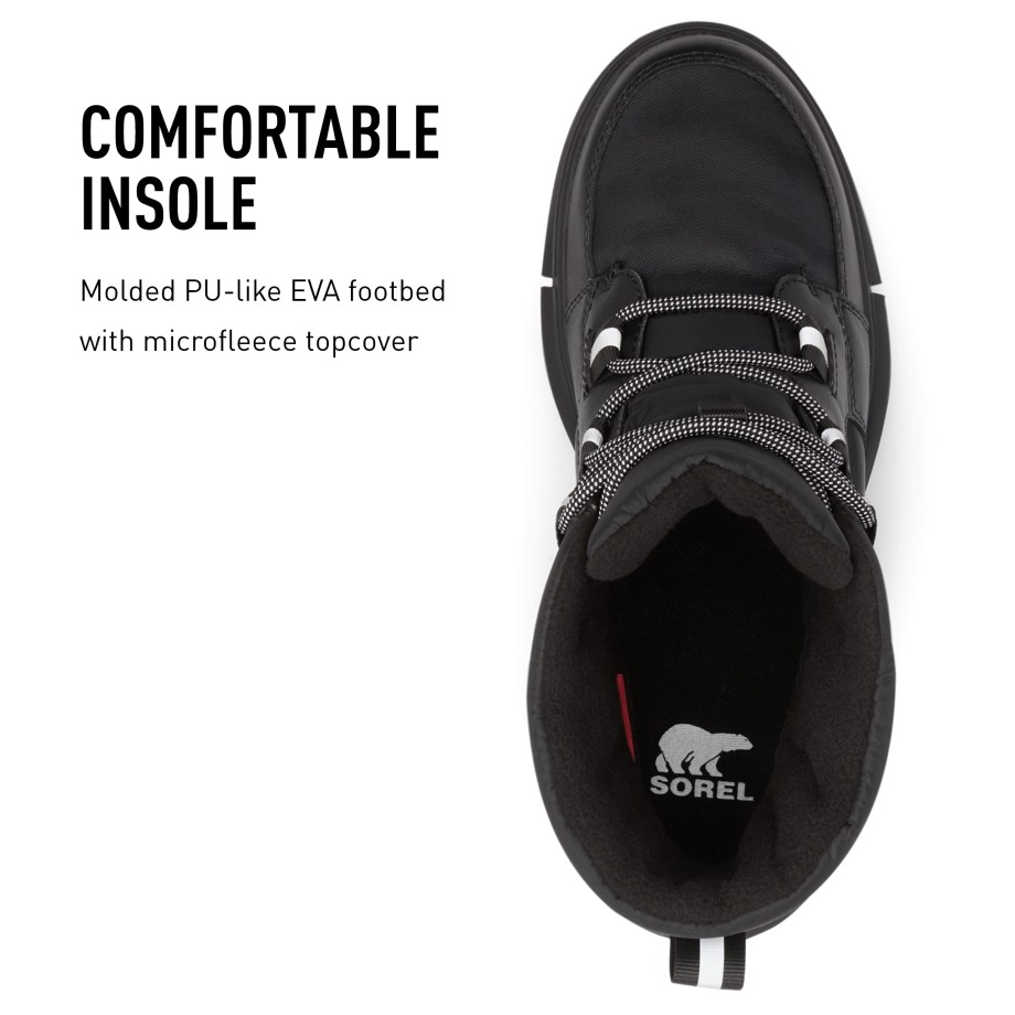Sorel Belgique Noir Femme Hiver Sorel Bottes Explorer Ii Carnaval Sport Wp