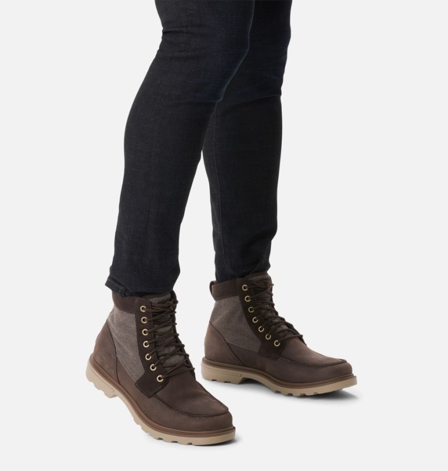 Sorel Belgique Carson Moc Boot Homme Noirci Marron-kaki Ii