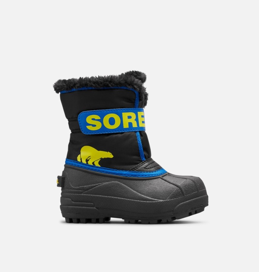 Sorel Belgique Snow Commander Sorel Bottes Enfant Noir-super Bleu