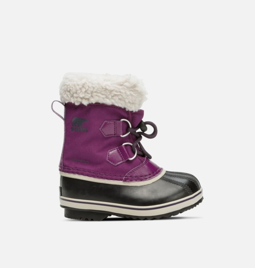 Wild Iris-dark Plum Sorel Belgique Bottes En Nylon Yoot Pac Pour Enfants