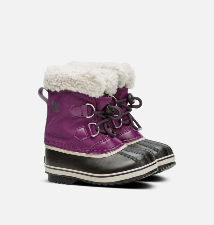 Wild Iris-dark Plum Sorel Belgique Bottes En Nylon Yoot Pac Pour Enfants