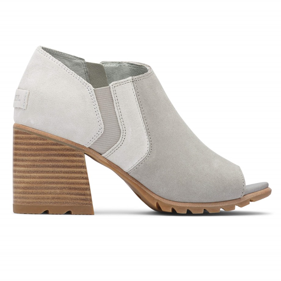 Sorel Belgique Dove Nadia Bottine Femme Cuir Bout Ouvert Bottine Avec Bloc