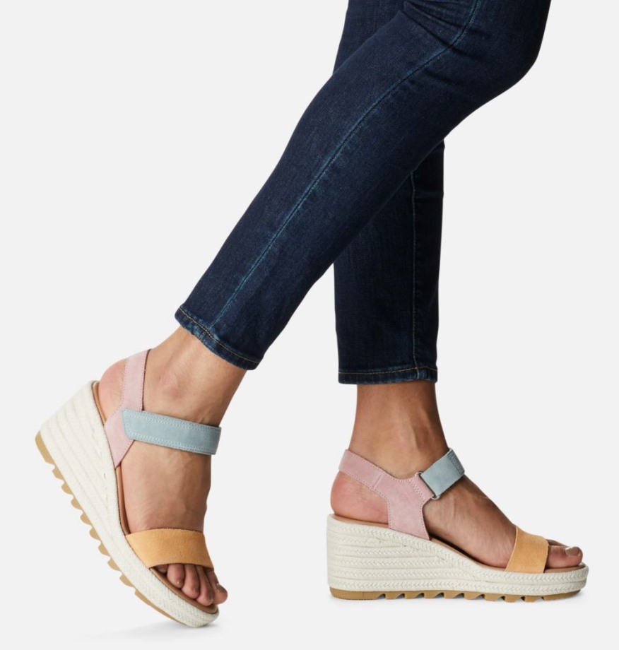 Sandale Compensée Cameron Femme Sel De Mer éclat Délavé Sorel Belgique