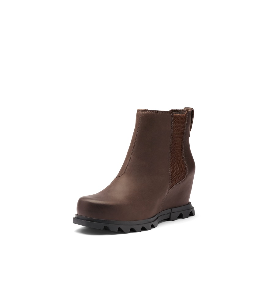 Sorel Belgique Cuir Noisette-marron Noirci Femme Joan Of Arctic Wedge Iii Chelsea Boot
