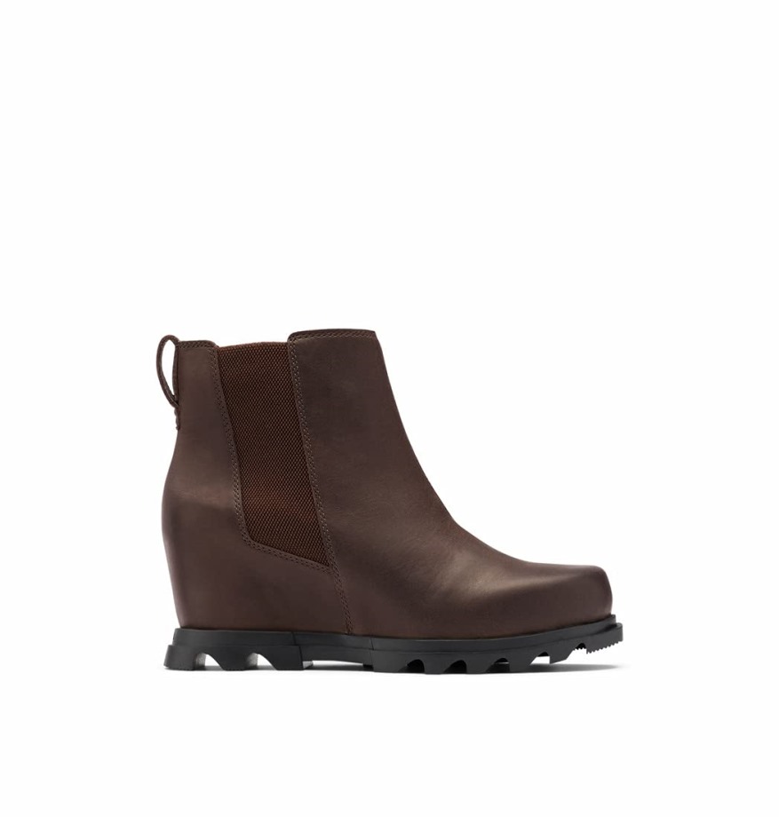 Sorel Belgique Cuir Noisette-marron Noirci Femme Joan Of Arctic Wedge Iii Chelsea Boot