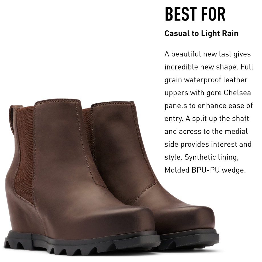 Sorel Belgique Cuir Noisette-marron Noirci Femme Joan Of Arctic Wedge Iii Chelsea Boot