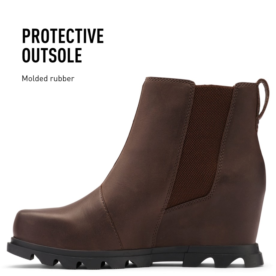Sorel Belgique Cuir Noisette-marron Noirci Femme Joan Of Arctic Wedge Iii Chelsea Boot