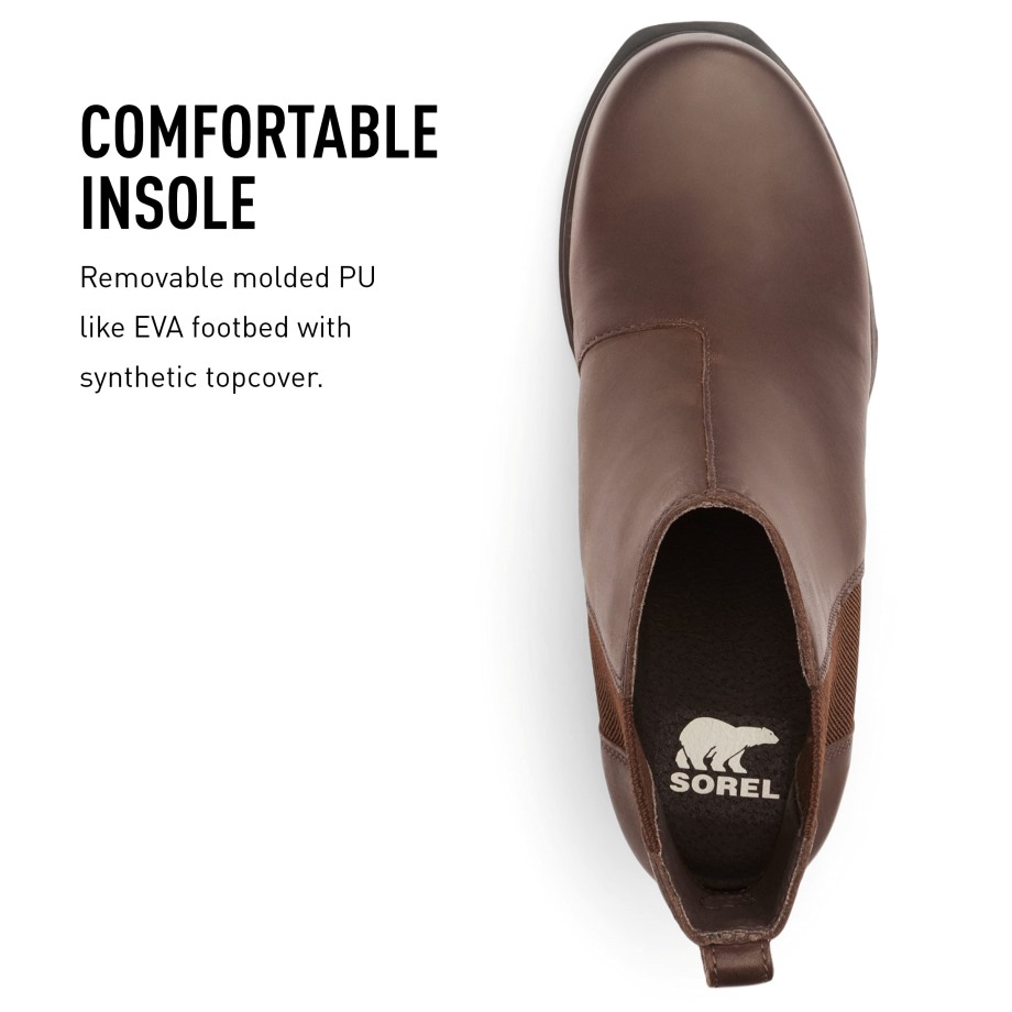 Sorel Belgique Cuir Noisette-marron Noirci Femme Joan Of Arctic Wedge Iii Chelsea Boot