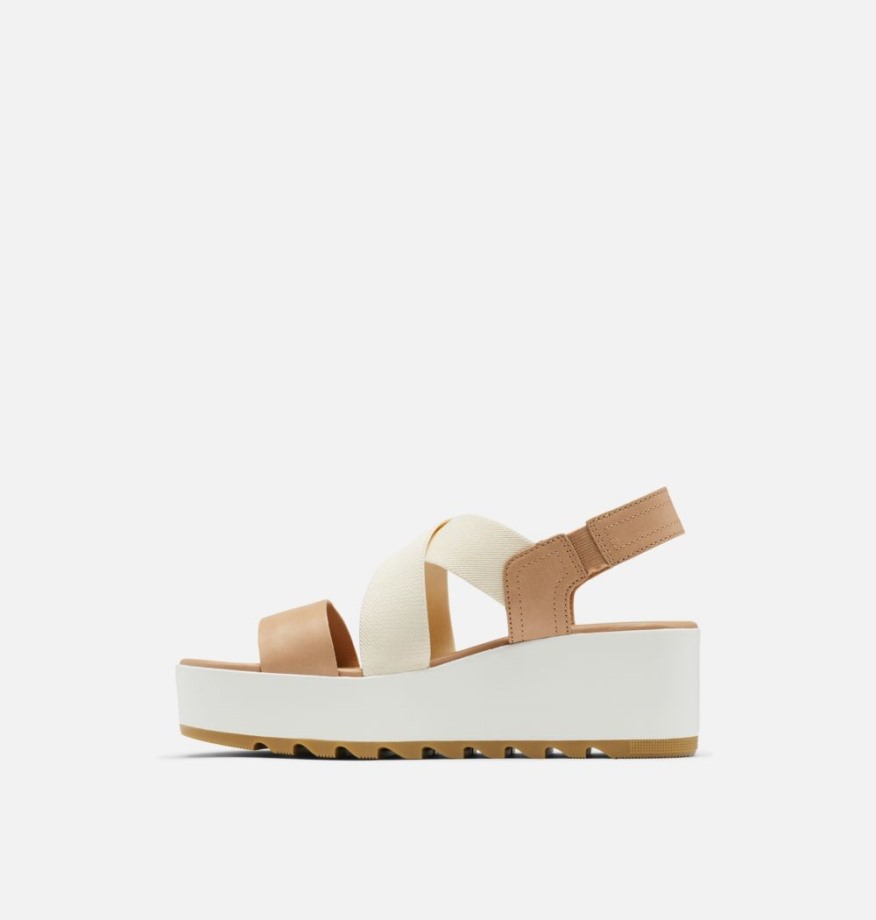 Honest Beige Craie Sorel Belgique Cameron Sandales Compensées à Plateforme Pour Femmes