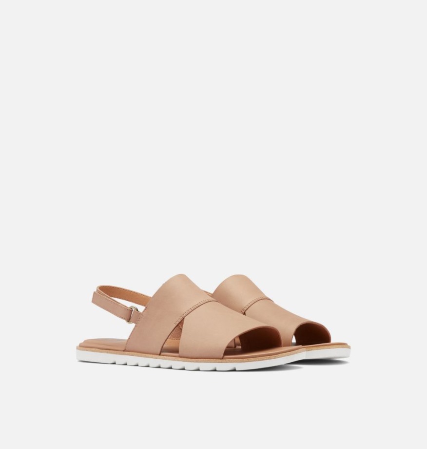Honest Beige-sea Salt Sorel Belgique Sandale à Bride Arrière Ella Ii Pour Femmes