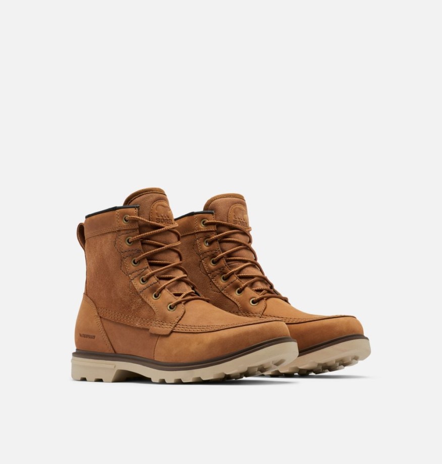 Camel Brown-oatmeal Sorel Belgique Bottes D'hiver Imperméables Carson Storm Pour Hommes