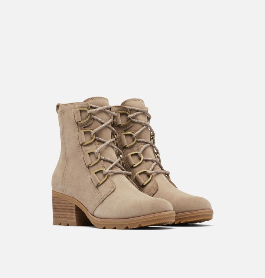 Sorel Belgique Omega Taupe-poussière De Rose Bottillon Cate Dentelle Femme