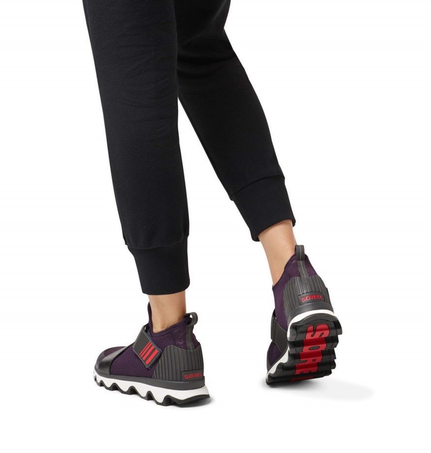 Sorel Belgium Baskets Kinetic Sneaker Pour Femme Violet Foncé Prune