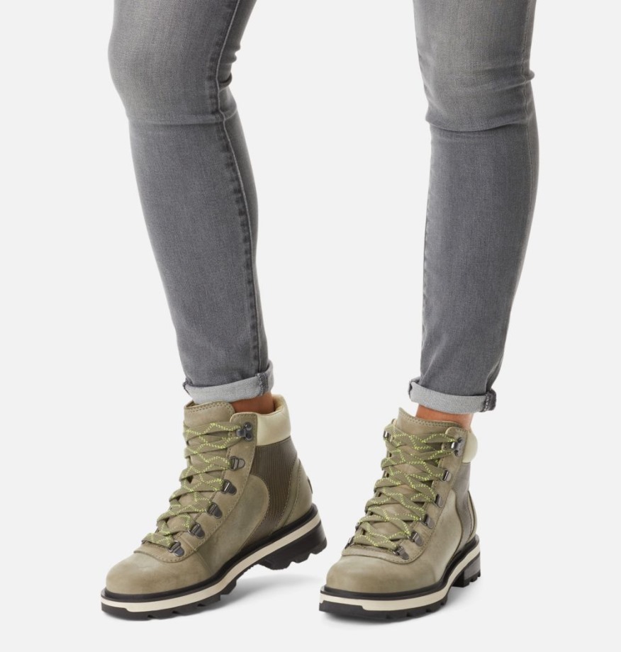 Sorel Belgique Bottes Imperméables Lennox Randonneur Stkd Pour Femmes Vert Pierre-feuille De Laurier