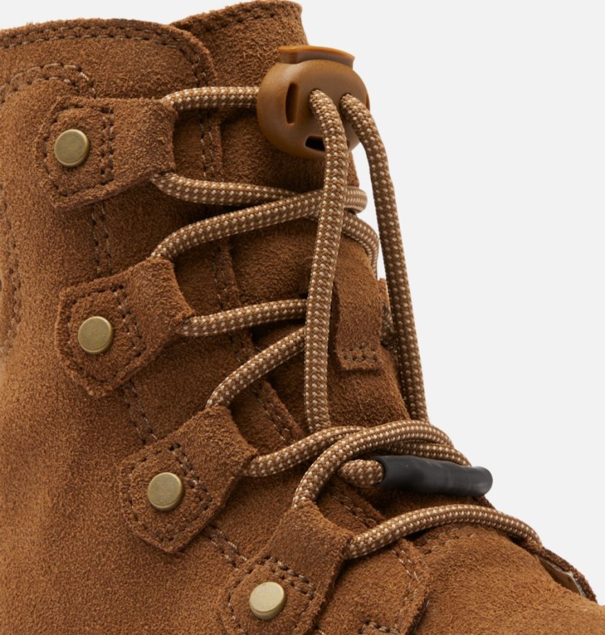 Sorel Belgique Velvet Tan-Chalk Bottes D'hiver à Lacets Pour Enfants Explorer