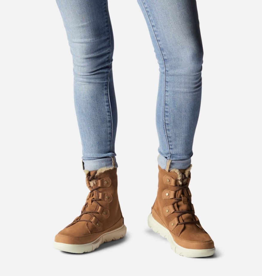 Sorel Belgique Explorer Ii Joan Botte D'hiver Velours Tan-fauve