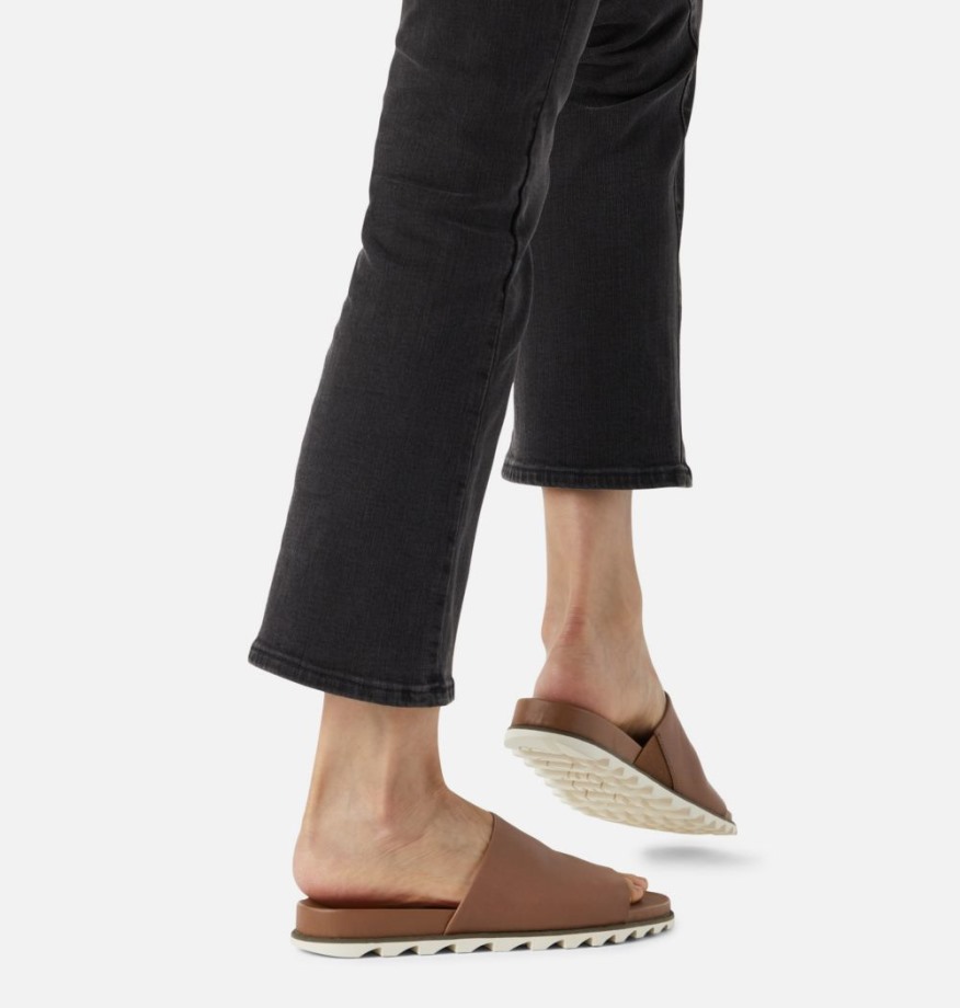 Sandale à Glissière Decon Roaming De Sorel Belgique En Velours Beige Pour Femme