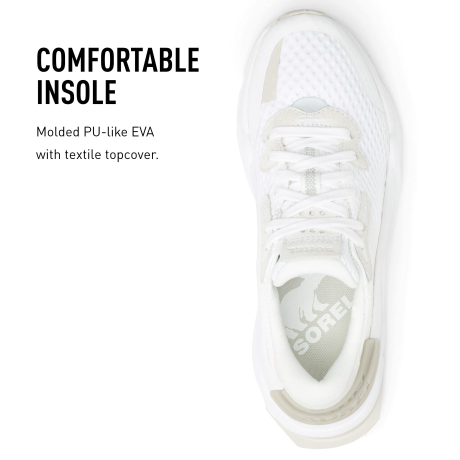 Sorel Belgique Chaussures à Lacets Cinétiques Rnegd Pour Femmes Blanches Légères