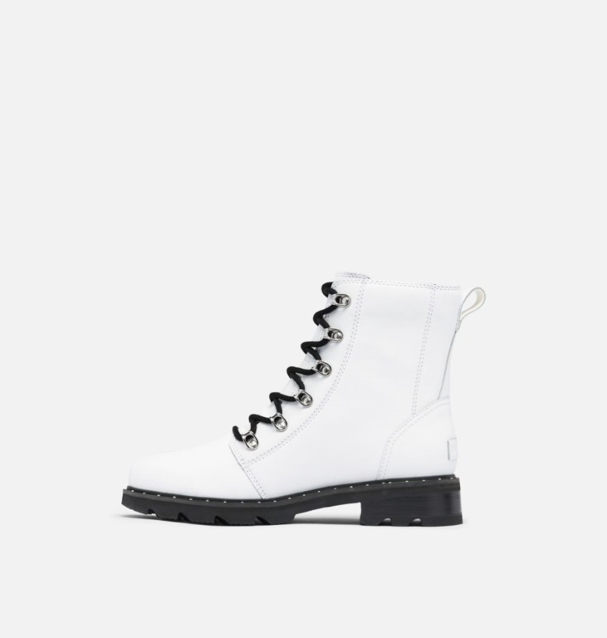 Sorel Belgique Bottes Imperméables à Lacets Lennox Pour Femmes Blanches
