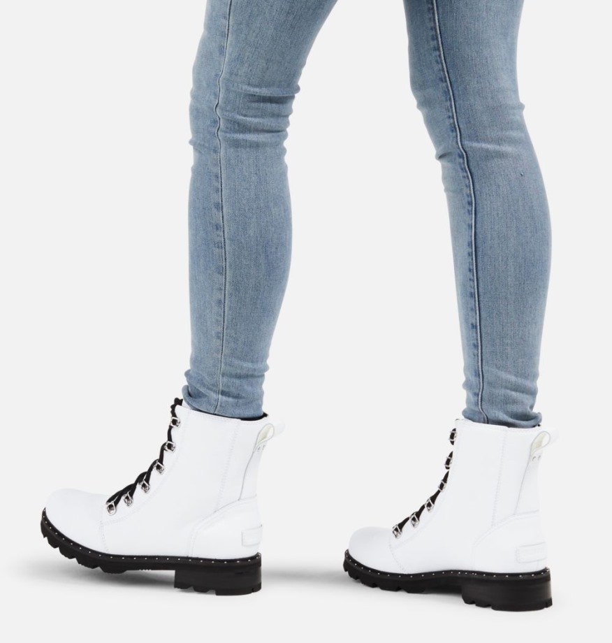 Sorel Belgique Bottes Imperméables à Lacets Lennox Pour Femmes Blanches