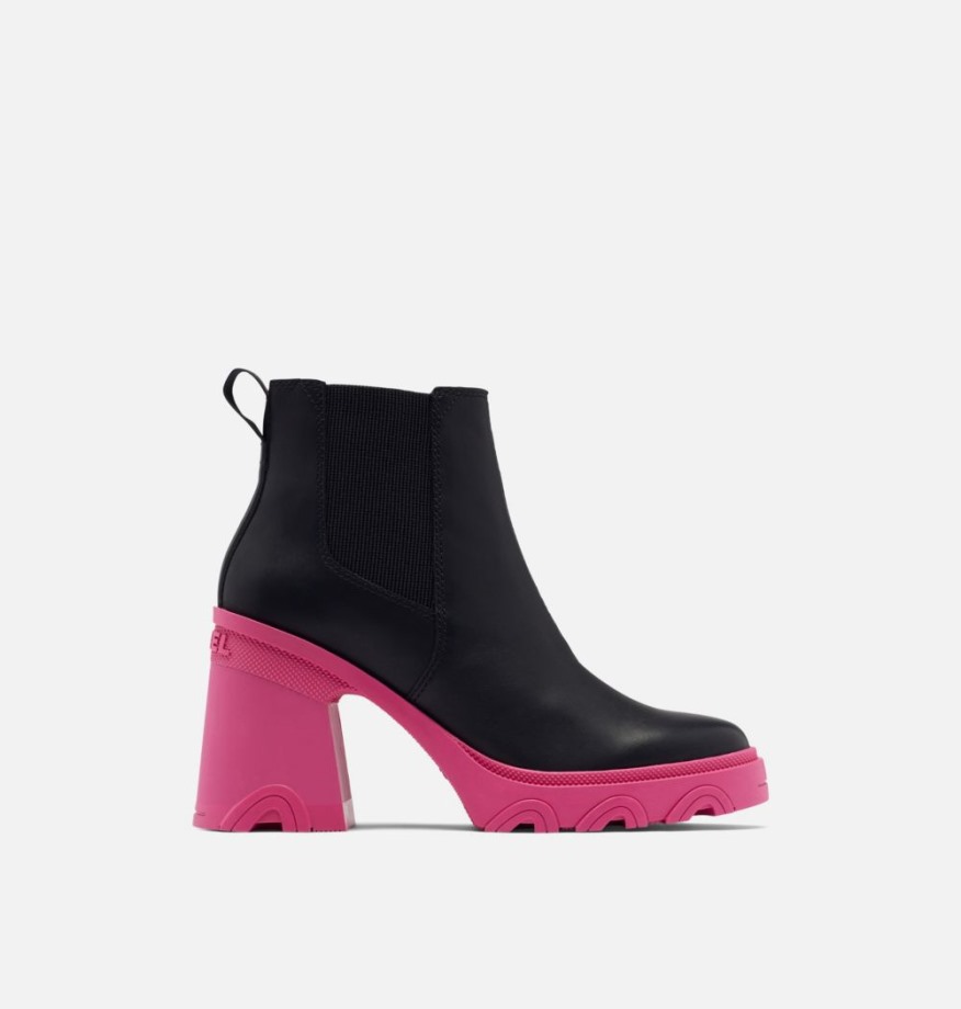 Bottines Chelsea Talon Brex Femme Noir-cactus Rose Sorel Belgique