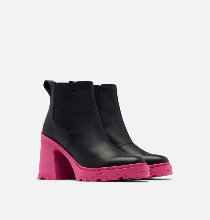 Bottines Chelsea Talon Brex Femme Noir-cactus Rose Sorel Belgique