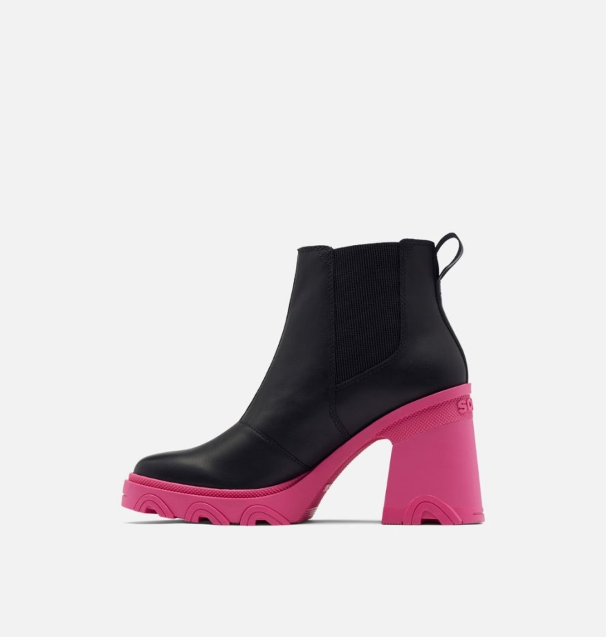 Bottines Chelsea Talon Brex Femme Noir-cactus Rose Sorel Belgique