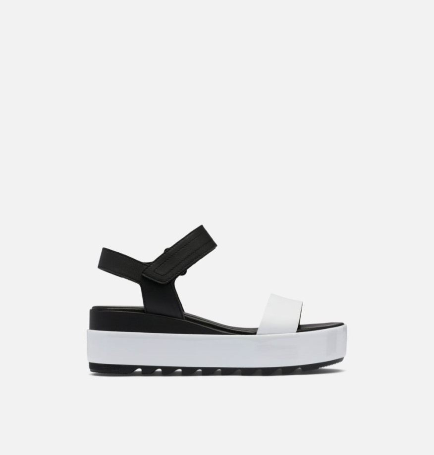 Sorel Belgique Sandale Compensée Cameron Femme Noir-blanc